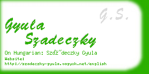 gyula szadeczky business card